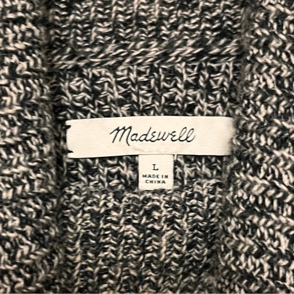 Madewell Eastbrook Turtleneck Sweater Large Cross-Back Merino Wool Blend Grey - Picture 5 of 12